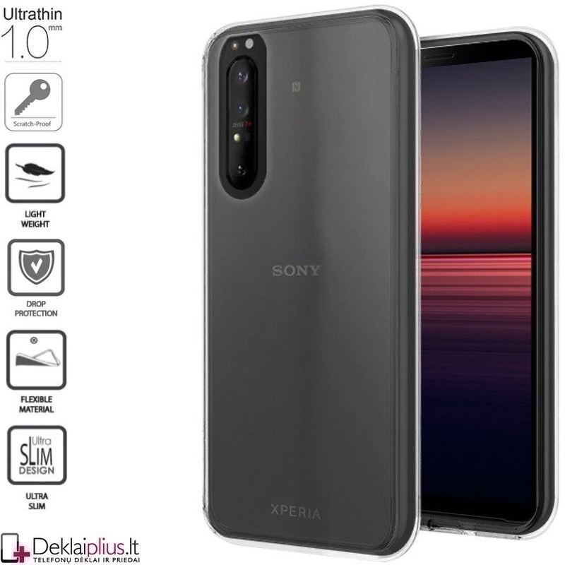 Skaidrus - 1 mm.storio silikoninis dėklas (Sony Xperia 10 II) Skaidrus - 1 mm.storio silikoninis dėklas (Sony Xperia 10 II)